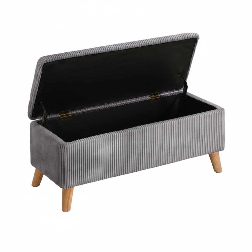 Borneo Grey Polyester Ottoman