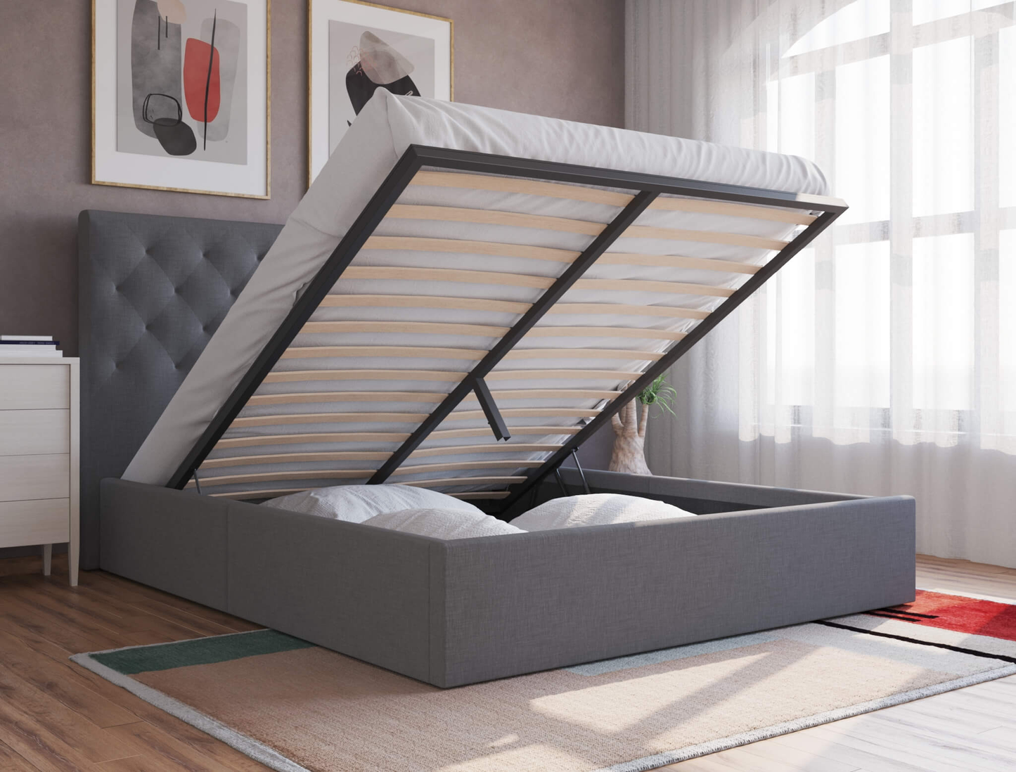 top view of a double bed frame in a bedroom from Isaak