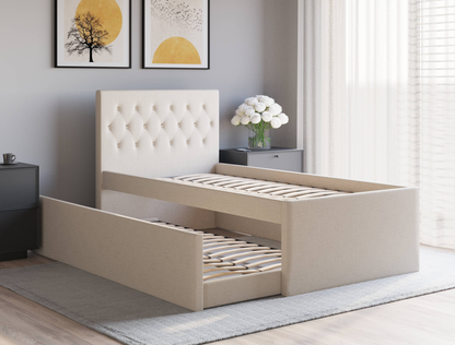 top view of a king single bed frame in a bedroom from Isaak