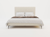 front view of a double bed frame with mattress and pillows in a white background from Isaak