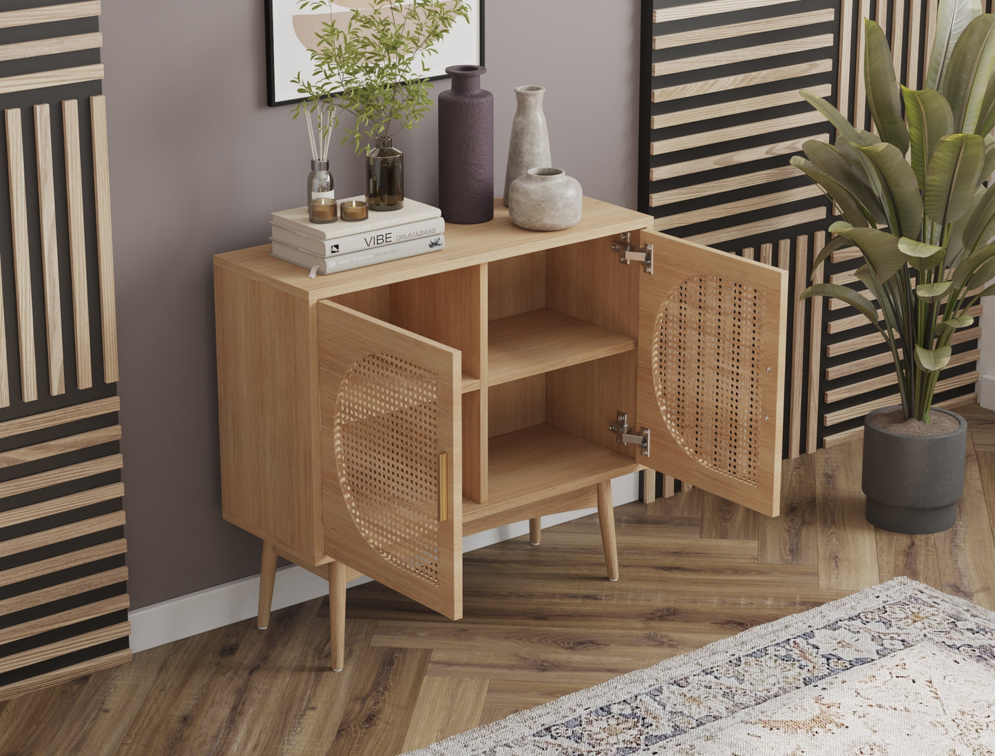 Miller Rattan 2 Door Sideboard Chest of Drawers