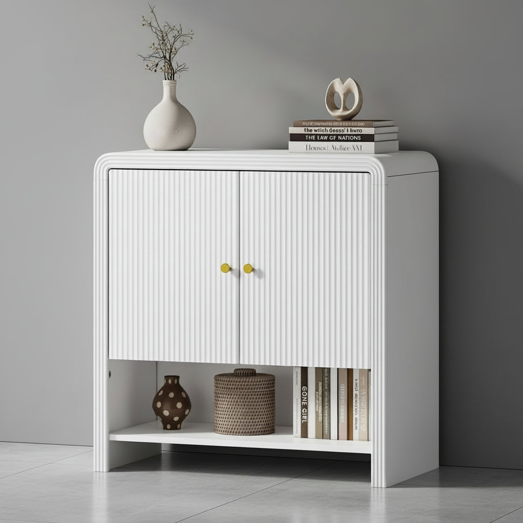Ember Buffet Sideboard Storage Cabinet 2 Doors Cupboard White