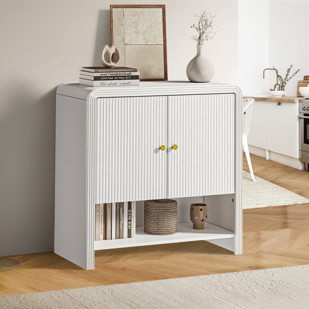 Ember Buffet Sideboard Storage Cabinet 2 Doors Cupboard White