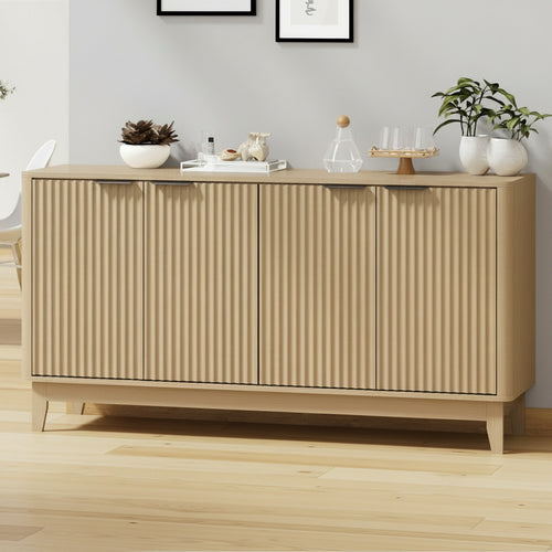 Meadow Buffet Sideboard Storage Cabinet 4 Doors Cupboard Natural