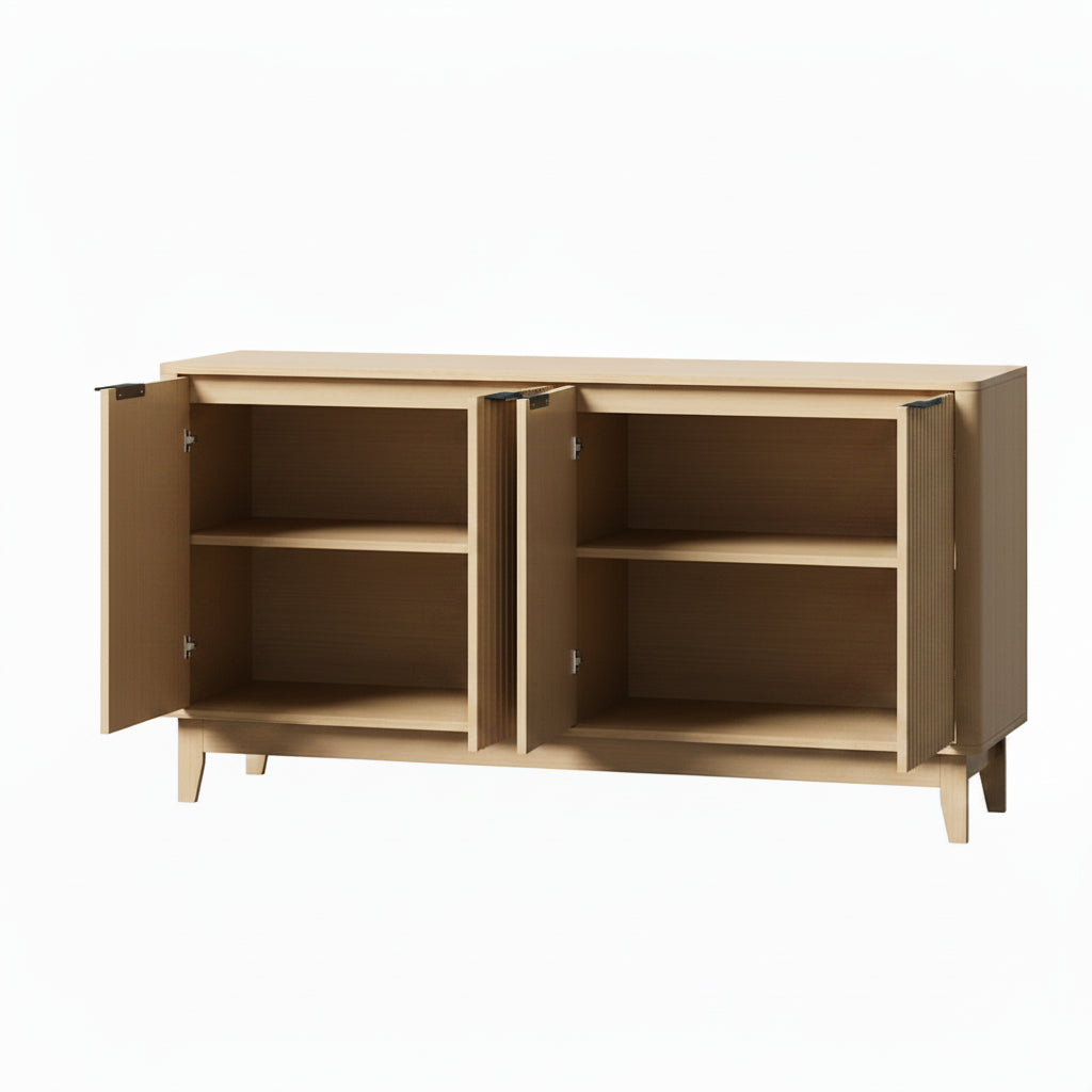Meadow Buffet Sideboard Storage Cabinet 4 Doors Cupboard Natural