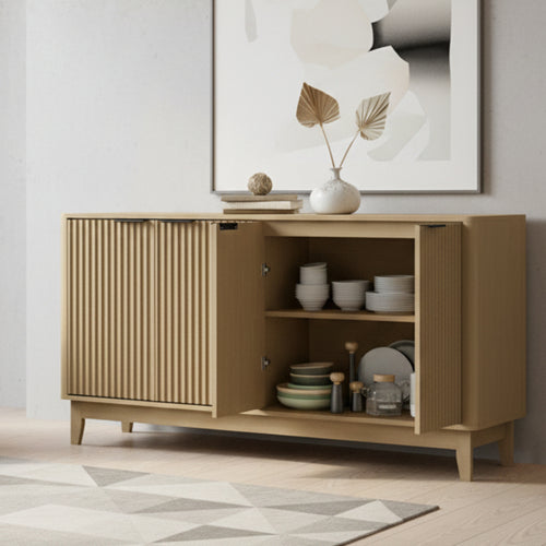 Meadow Buffet Sideboard Storage Cabinet 4 Doors Cupboard Natural