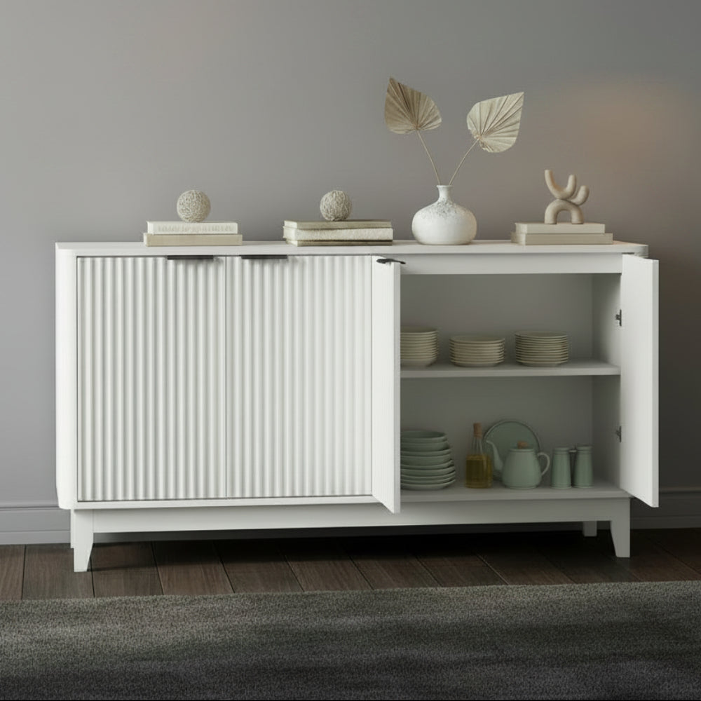 Meadow Buffet Sideboard Storage Cabinet 4 Doors Cupboard White