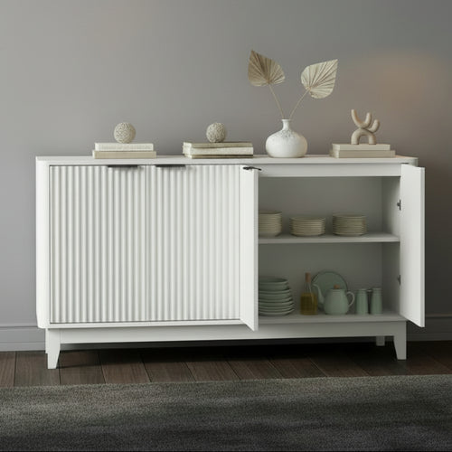 Meadow Buffet Sideboard Storage Cabinet 4 Doors Cupboard White