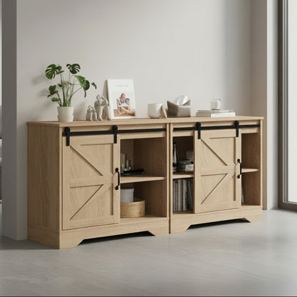 Harbor 2x Buffet Sideboard Cabinet Storage Cupboard Oak