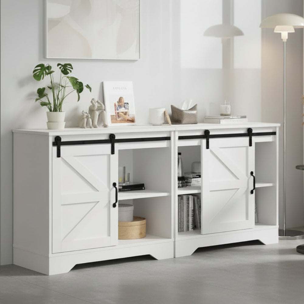 Harbor 2x Buffet Sideboard Cabinet Storage Cupboard White