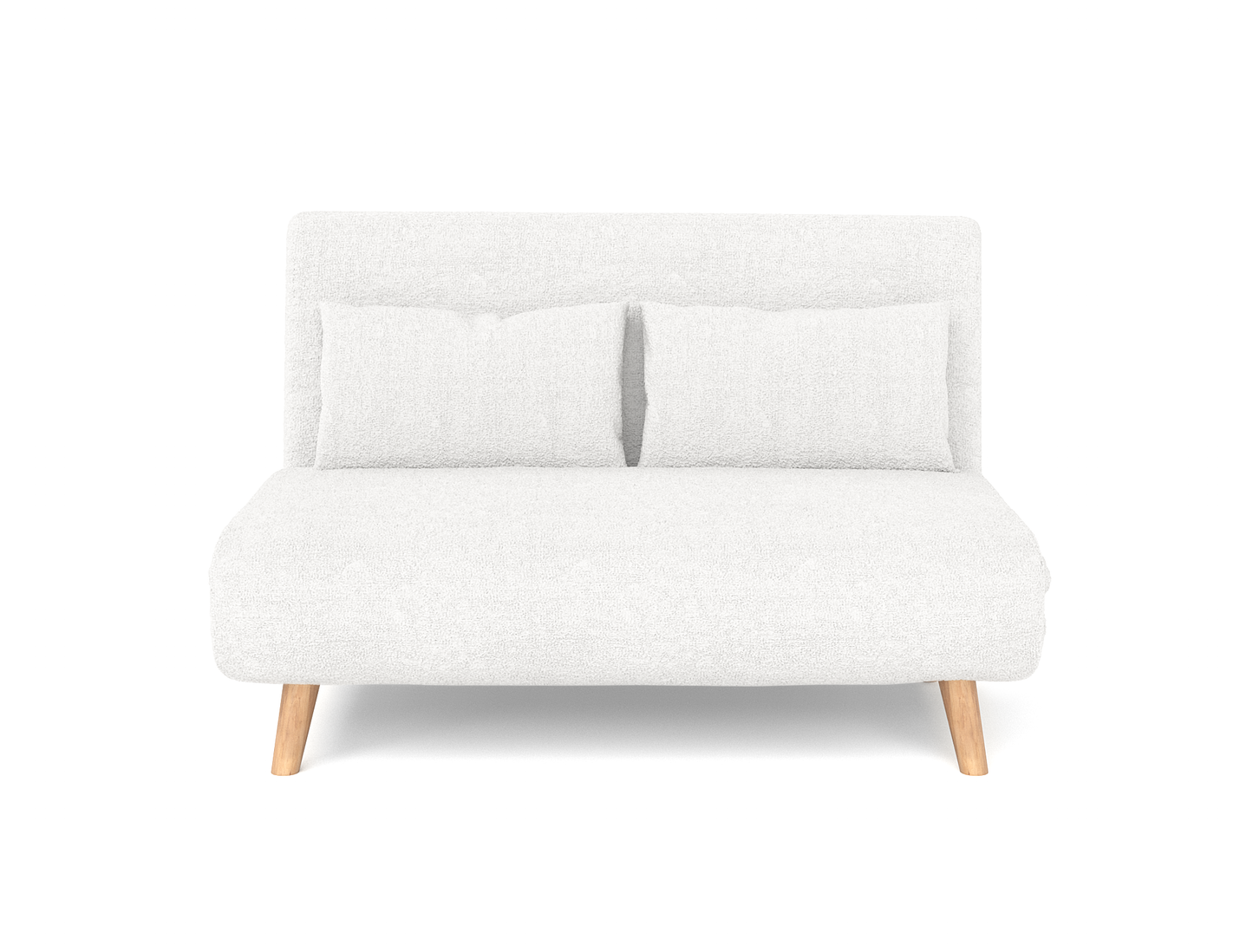 Theo 2 Seater White Sherpa Fabric Sofa Bed