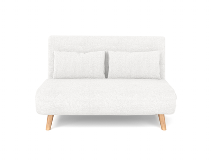 Theo 2 Seater White Sherpa Fabric Sofa Bed