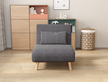 Theo Single Seater Grey Fabric Sofa Bed