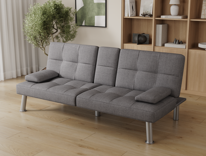 Candice 3-Seater Grey Fabric Sofa Bed