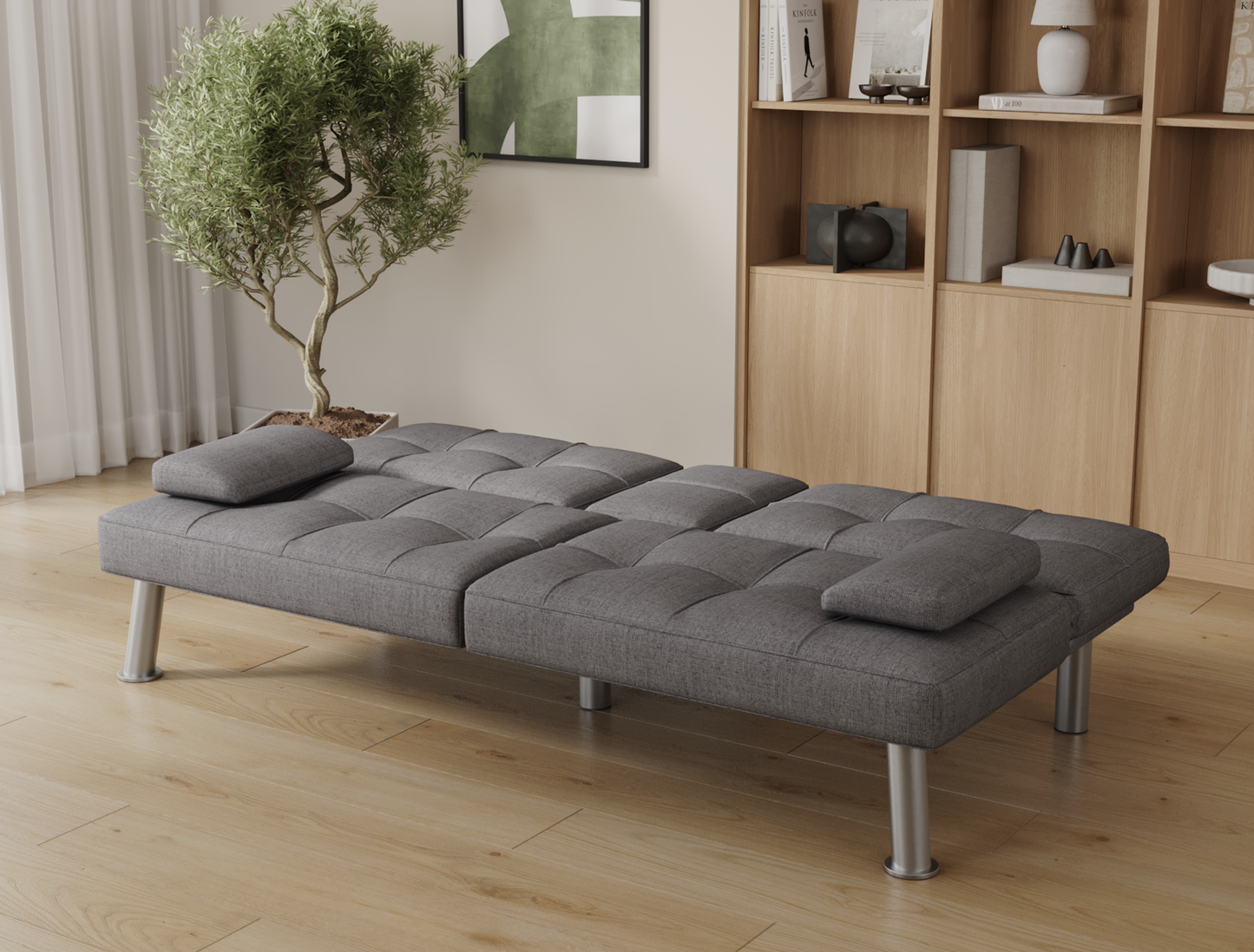 Candice 3-Seater Grey Fabric Sofa Bed