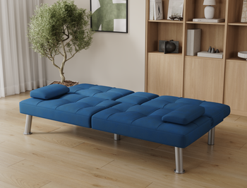 Candice 3-Seater Blue Velvet Sofa Bed