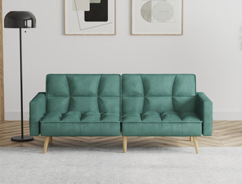 Cleo 3-Seater Green Velvet Sofa Bed