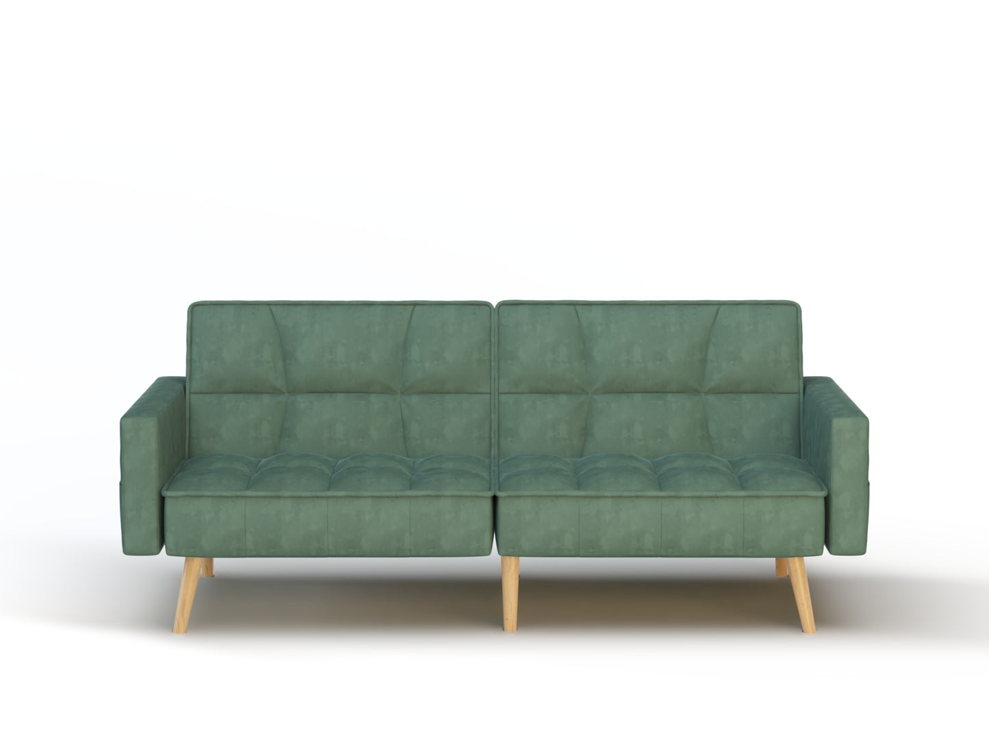 Cleo 3-Seater Green Velvet Sofa Bed