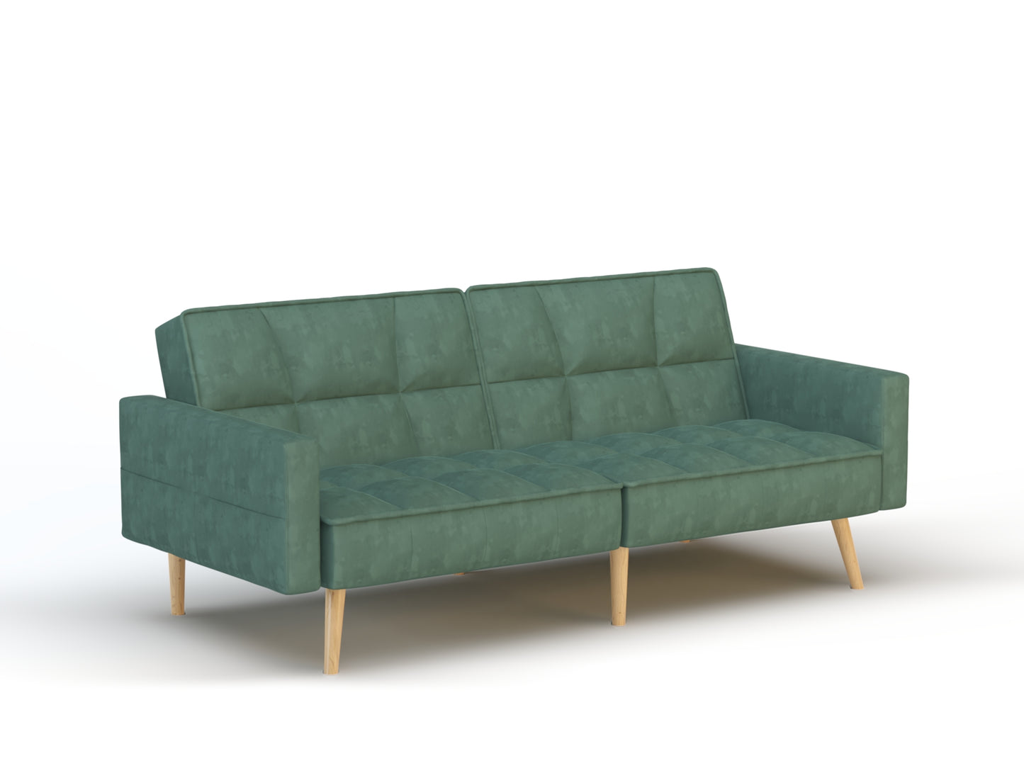 Cleo 3-Seater Green Velvet Sofa Bed