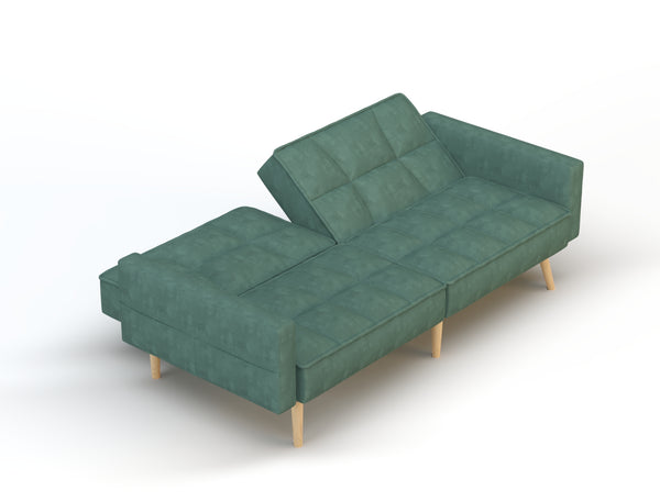 Cleo 3-Seater Green Velvet Sofa Bed