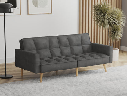 Cleo 3-Seater Grey Velvet Sofa Bed