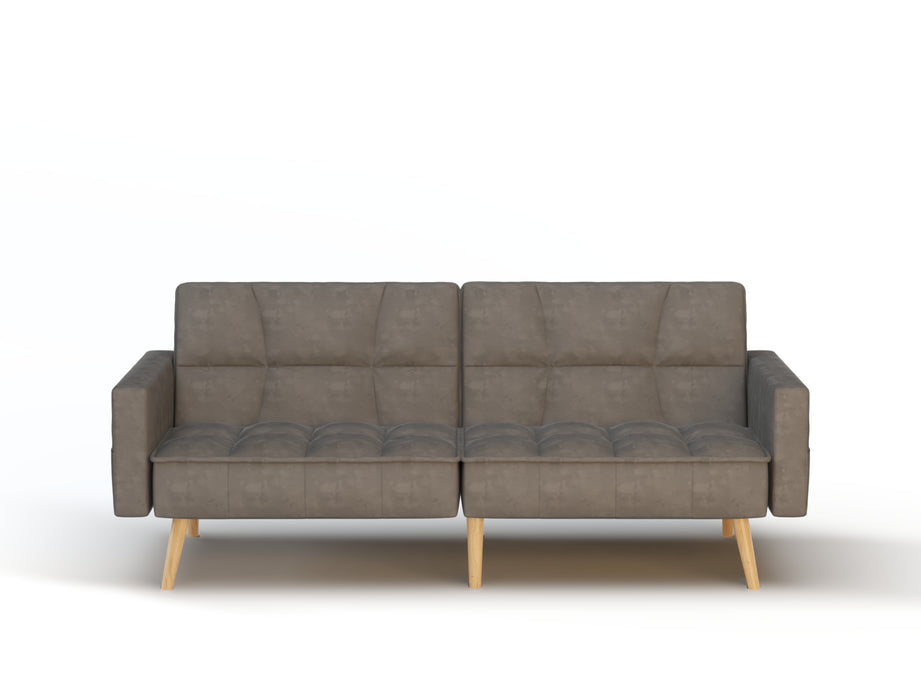 Cleo 3-Seater Grey Velvet Sofa Bed