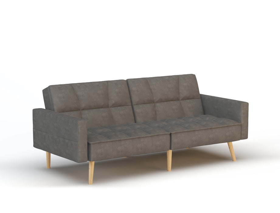 Cleo 3-Seater Grey Velvet Sofa Bed