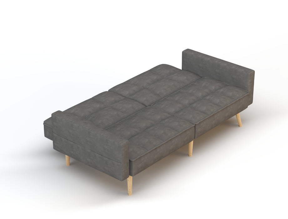 Cleo 3-Seater Grey Velvet Sofa Bed