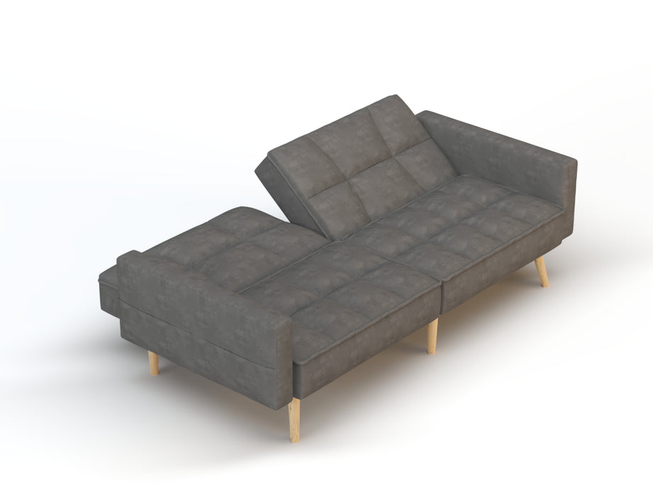 Cleo 3-Seater Grey Velvet Sofa Bed