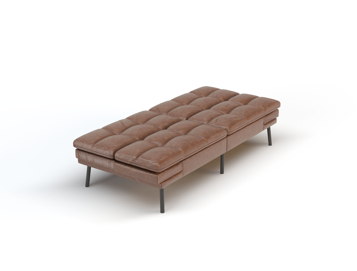 Evandale 3-Seater Brown Vegan Leather Sofa Bed