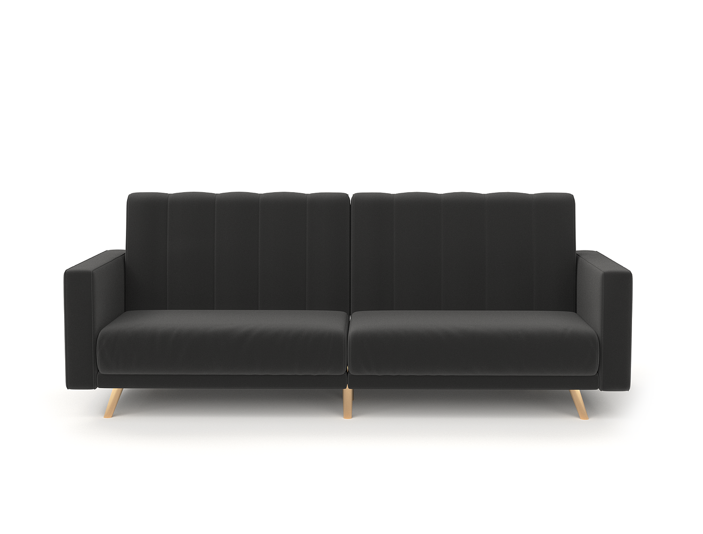 Linea 3-Seater Black Velvet Sofa Bed