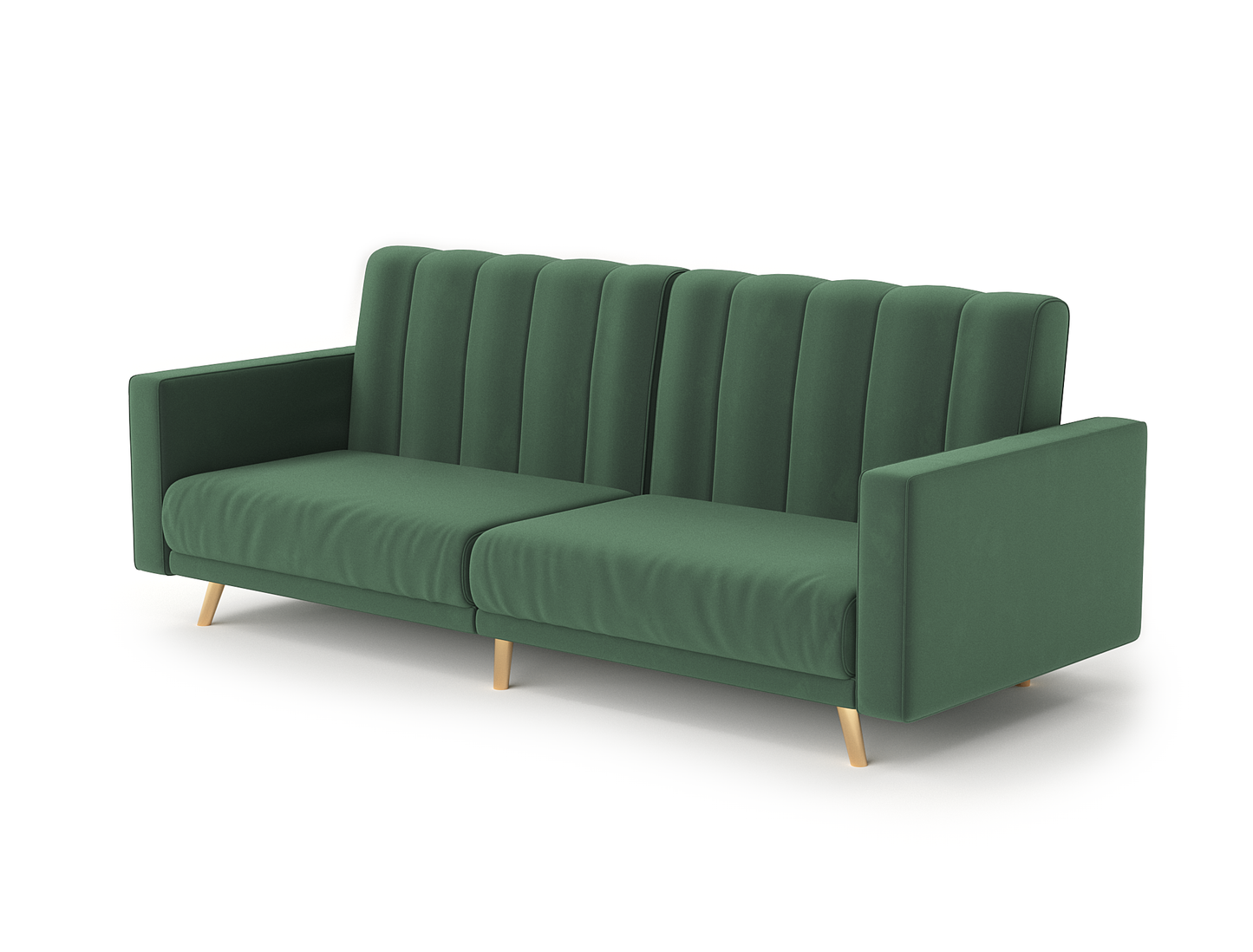 Linea 3-Seater Green Velvet Sofa Bed