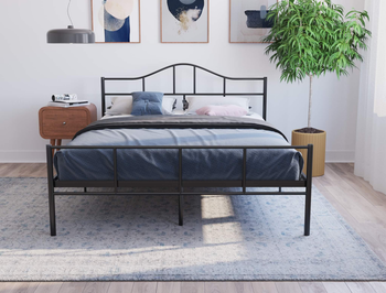 Saber Dark Grey Metal Double Bed Frame