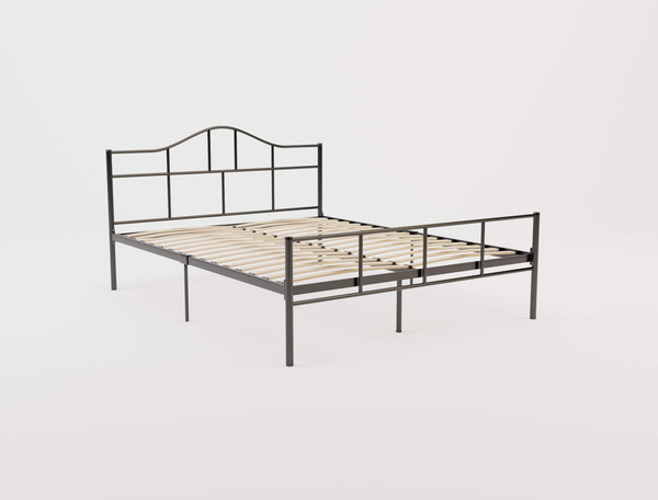 Saber Dark Grey Metal King Bed Frame
