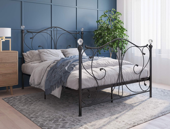 Sophie Black Metal Double Bed Frame