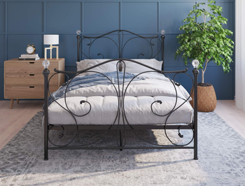 Sophie Black Metal Double Bed Frame