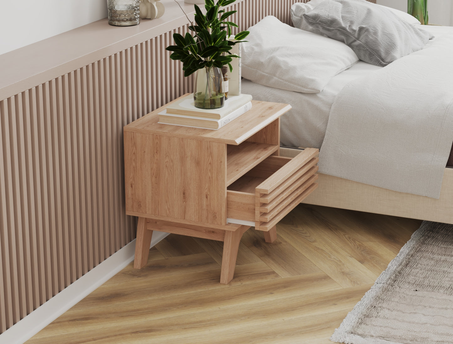 Solo Natural Bedside Table