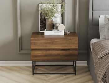 Ellora Walnut Bedside Table