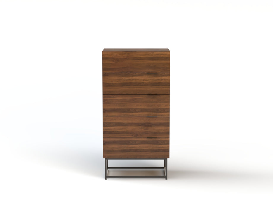 Ellora Walnut 5 Chest of Drawers