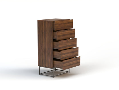 Ellora Walnut 5 Chest of Drawers