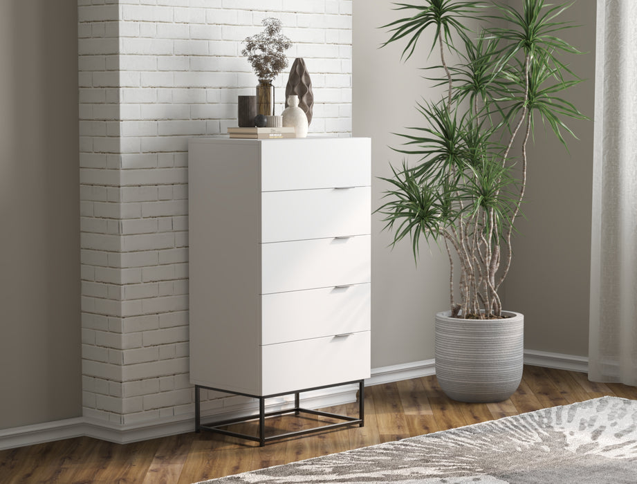 Ellora White 5 Chest of Drawers