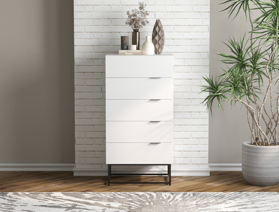 Ellora White 5 Chest of Drawers