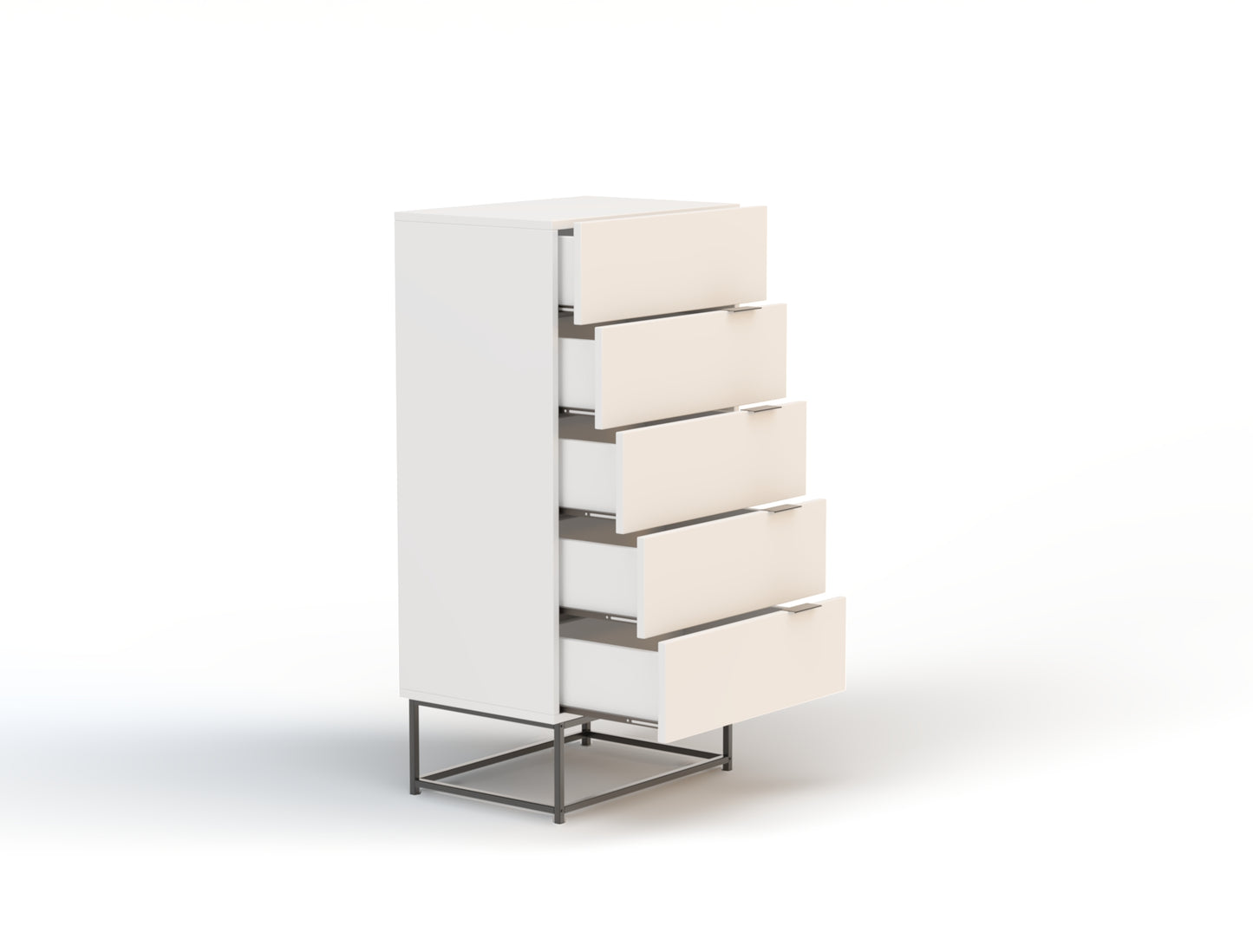 Ellora White 5 Chest of Drawers