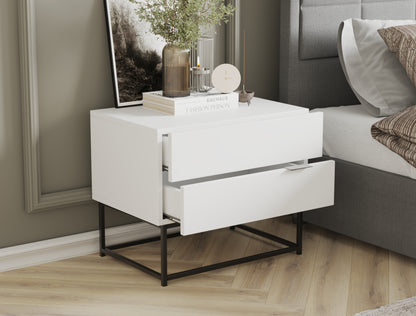 Ellora White Bedside Table