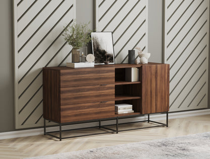 Ellora Walnut 4 Chest of Drawers