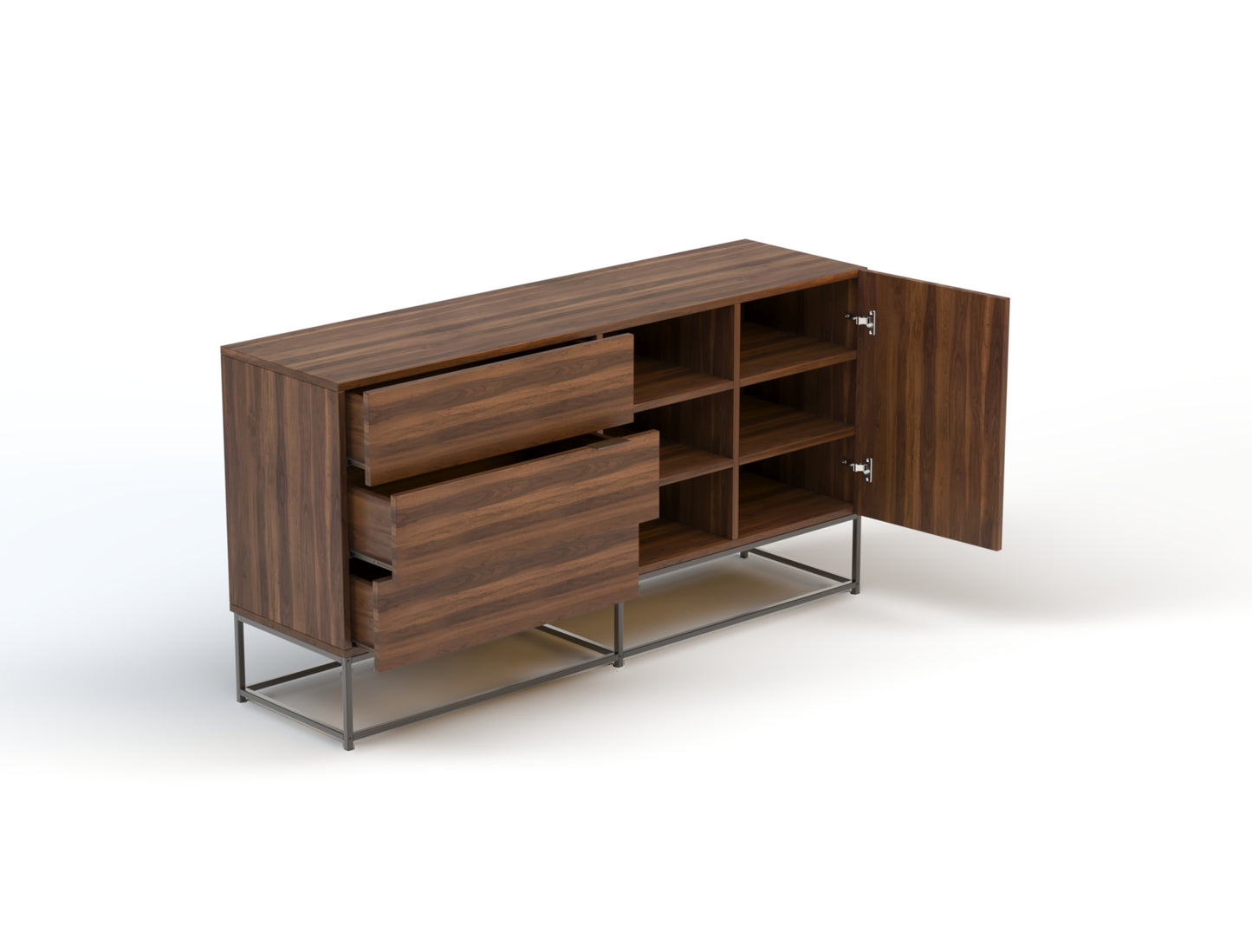 Ellora Walnut 4 Chest of Drawers