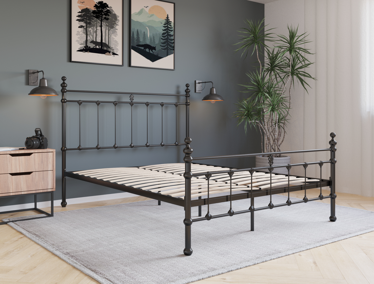 top view of a king bed frame in a bedroom from Isaak