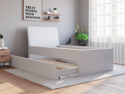 top view of a king single bed frame in a bedroom from Isaak