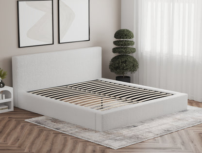 Hamish White Boucle Bed Frame