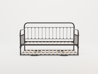 side view of a single bed frame in a white background from Isaak